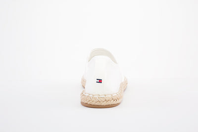 TOMMY HILFIGER - LOGO ESPADRILLE - SLIP-ON CANVAS SHOE - WHITE