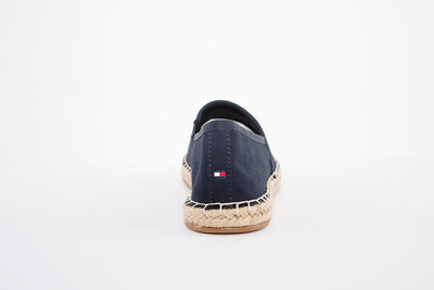 TOMMY HILFIGER - LOGO ESPADRILLE - SLIP-ON CANVAS SHOE - NAVY