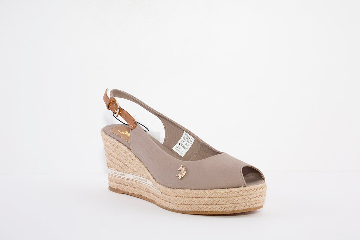 US POLO ASSN - ALYSSA004 WEDGE FASHION SANDAL - TAUPE