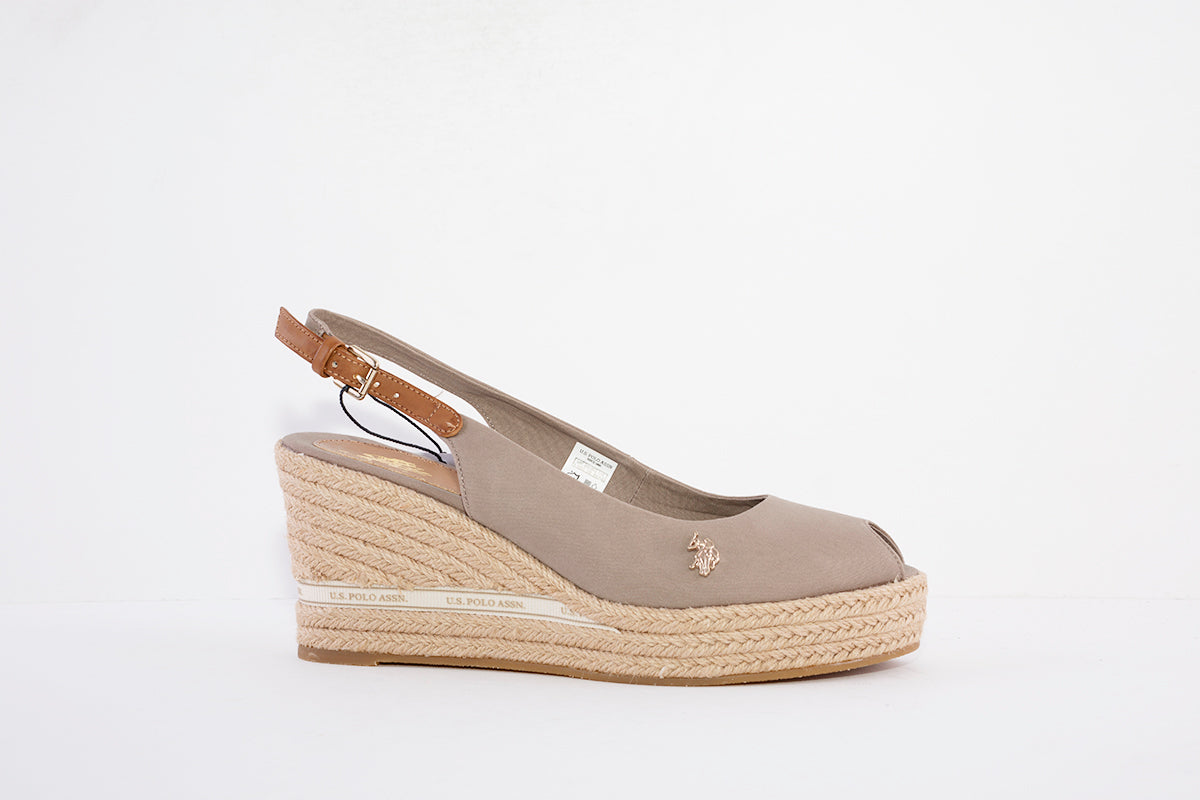 US POLO ASSN - ALYSSA004 WEDGE FASHION SANDAL - TAUPE
