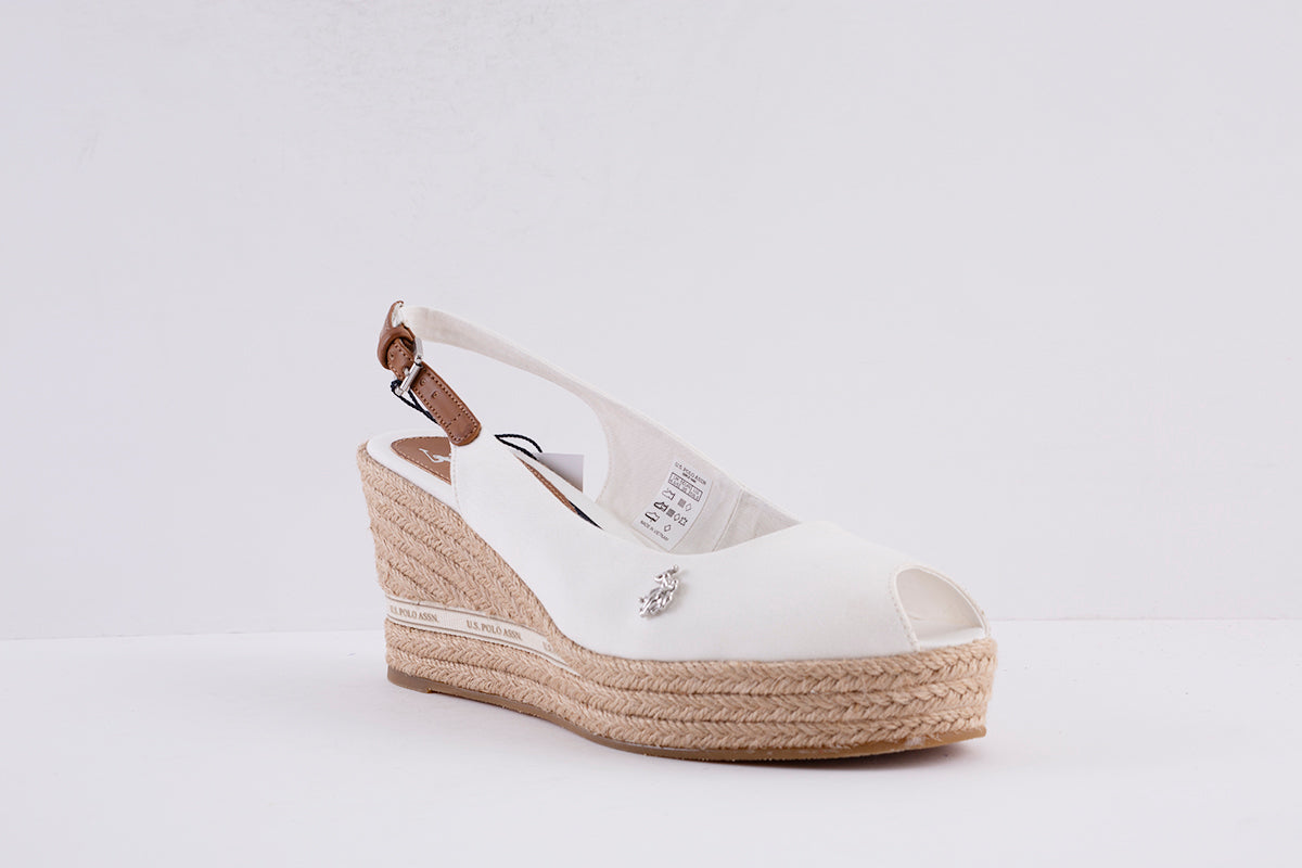 US POLO ASSN - ALYSSA004 WEDGE FASHION SANDAL - WHITE