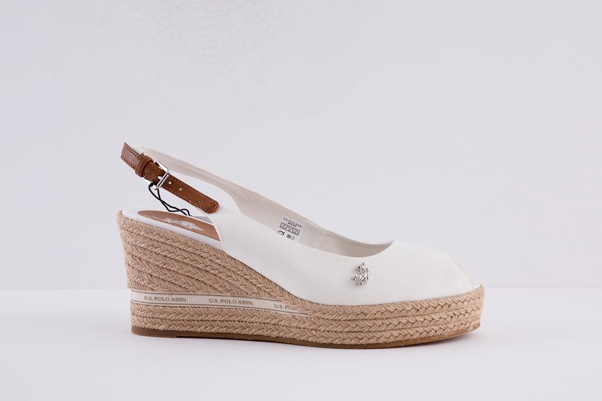 US POLO ASSN - ALYSSA004 WEDGE FASHION SANDAL - WHITE