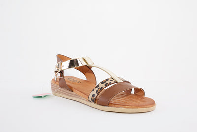 SUSST - ERICA22 FLAT FASHION SANDAL - TAN MULTI
