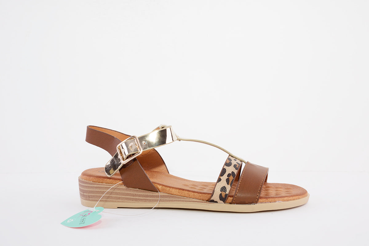 SUSST - ERICA22 FLAT FASHION SANDAL - TAN MULTI