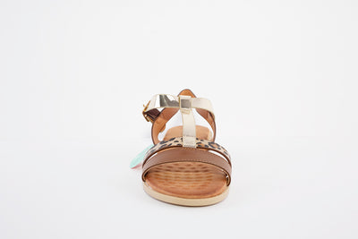 SUSST - ERICA22 FLAT FASHION SANDAL - TAN MULTI
