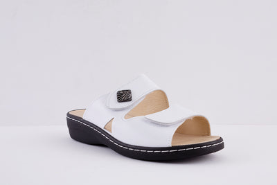 BELVIDA 10.219 DOUBLE VELCRO COMFORT MULE - WHITE