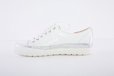 CAPRICE - LACED FASHION TRAINER - WHITE PATENT