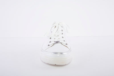 CAPRICE - LACED FASHION TRAINER - WHITE PATENT