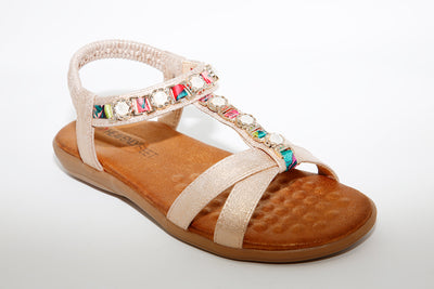 HEAVENLY FEET - Amber Rose Gold Flat Sandal