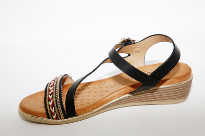 LO WEDGE SANDAL - BLACK