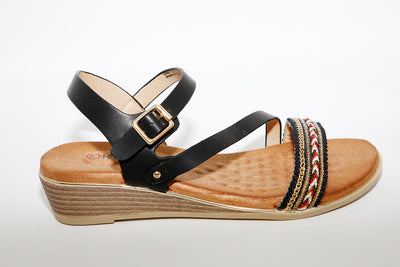 LO WEDGE SANDAL - BLACK