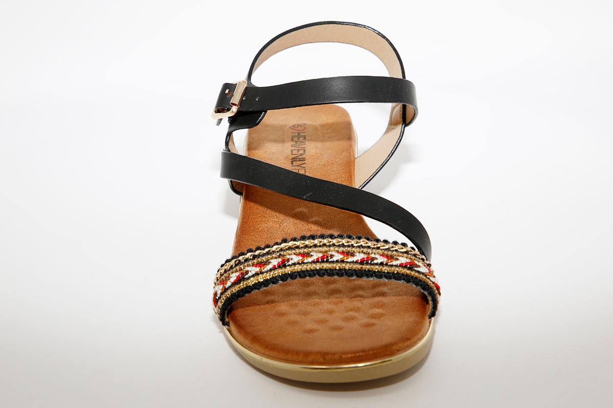 LO WEDGE SANDAL - BLACK