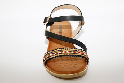 LO WEDGE SANDAL - BLACK