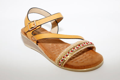 HEAVENLY FEET - Garnet Tan Strap Sandal