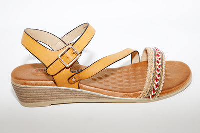 HEAVENLY FEET - Garnet Tan Strap Sandal