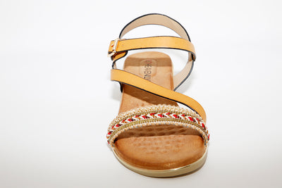 HEAVENLY FEET - Garnet Tan Strap Sandal