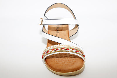HEAVENLY FEET - Garnet White Strap Sandal