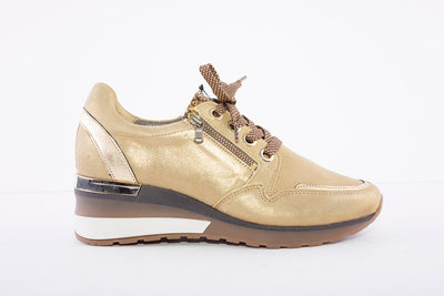 SOFTWAVES - 7.70.04 CHUNKY LACED WEDGE SHOE - MUSTARD