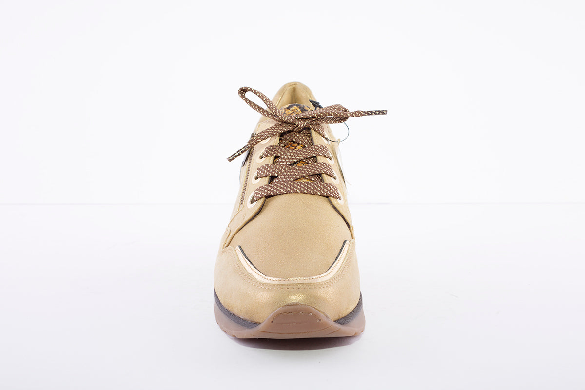 SOFTWAVES - 7.70.04 CHUNKY LACED WEDGE SHOE - MUSTARD