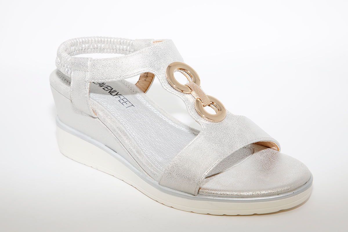 MEDIUM WEDGE SANDAL - SILVER
