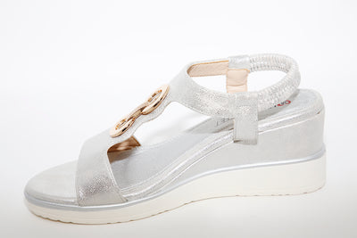 MEDIUM WEDGE SANDAL - SILVER