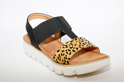 LDS PLATFORM SANDAL - BLACK LEOPARD