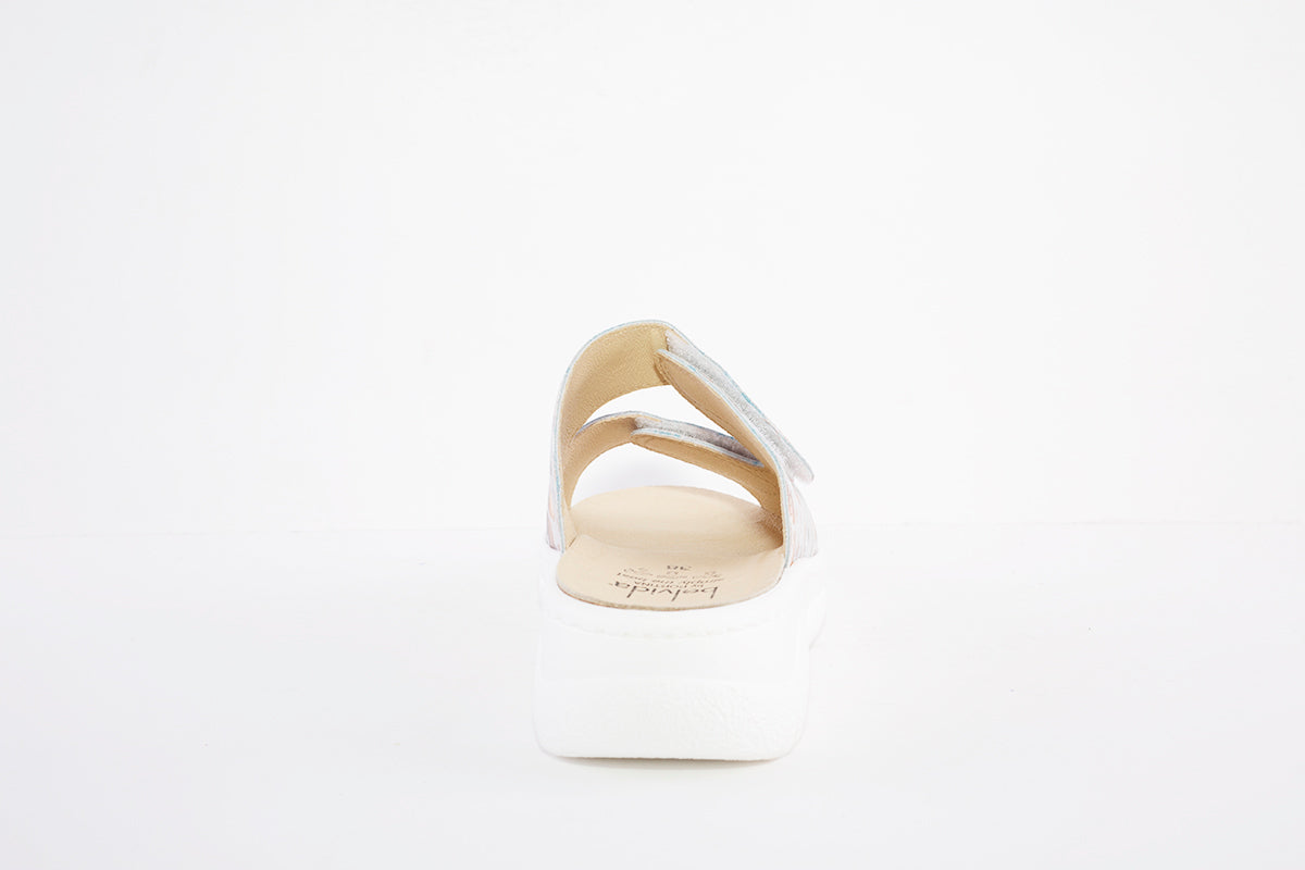 BELVIDA 81.005 VELCRO STRAP COMFORT MULE - ROSE GOLD DOTS