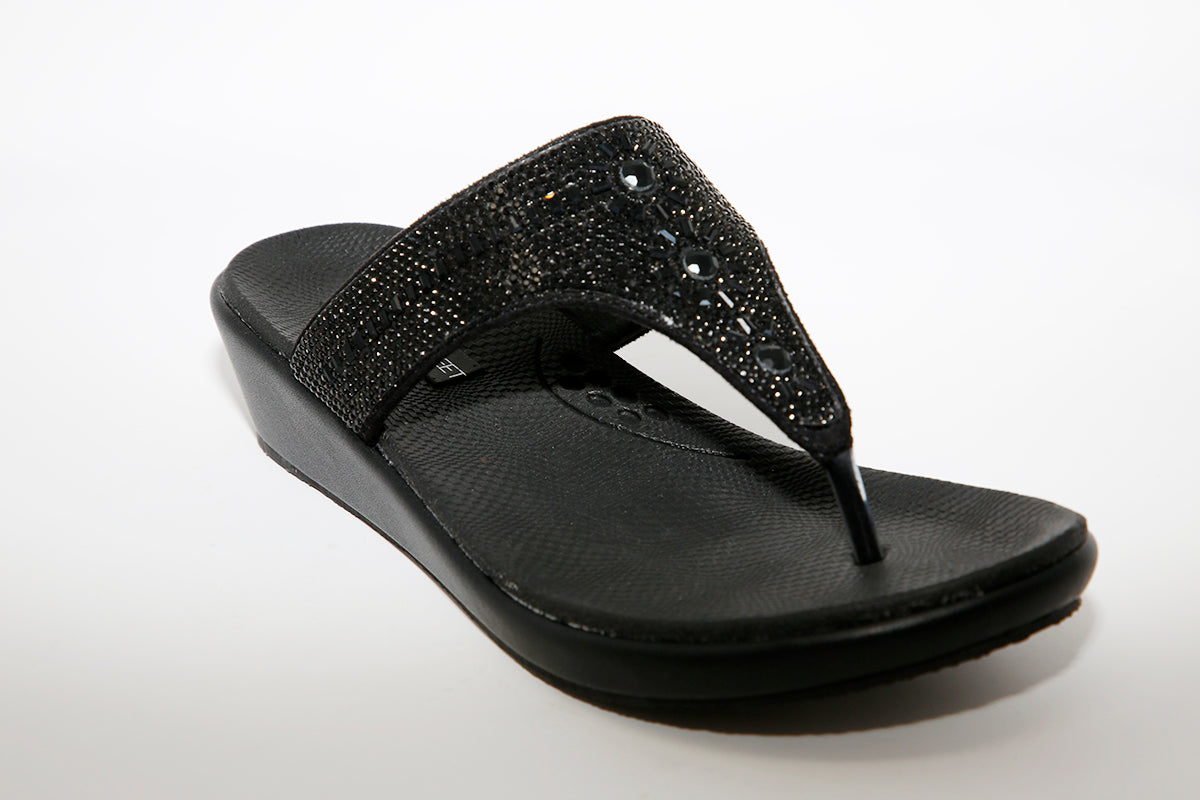 HEAVENLY FEET - Star Black Toe Post Sandal