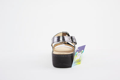 BELVIDA 42.212 VELCRO STRAP COMFORT SANDAL - PEWTER