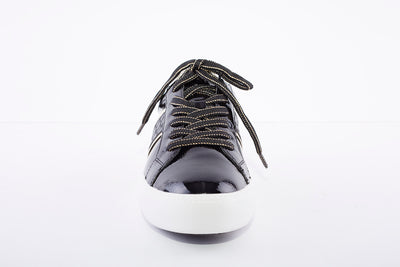 TAMARIS - LACED FASHION SHOE - BLACK/GOLD