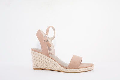 TAMARIS 28300-558 HIGH WEDGE FASHION SANDAL - DUSTY PINK SUEDE
