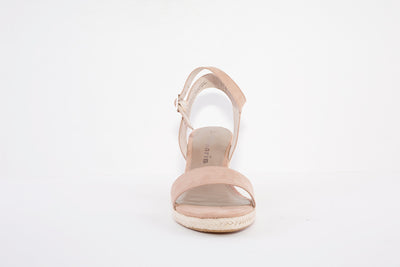 TAMARIS 28300-558 HIGH WEDGE FASHION SANDAL - DUSTY PINK SUEDE