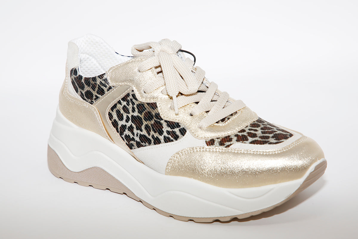 IGI & CO - WEDGE LACED TRAINER - GOLD