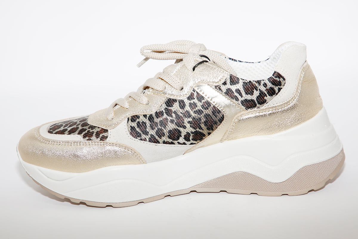 IGI & CO - WEDGE LACED TRAINER - GOLD