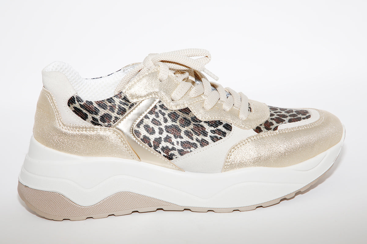 IGI & CO - WEDGE LACED TRAINER - GOLD