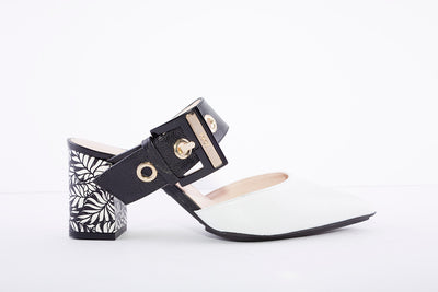 LODI - MARINA HIGH BLOCK HEEL DRESSY SANDAL - WHITE/BLACK