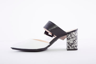 LODI - MARINA HIGH BLOCK HEEL DRESSY SANDAL - WHITE/BLACK