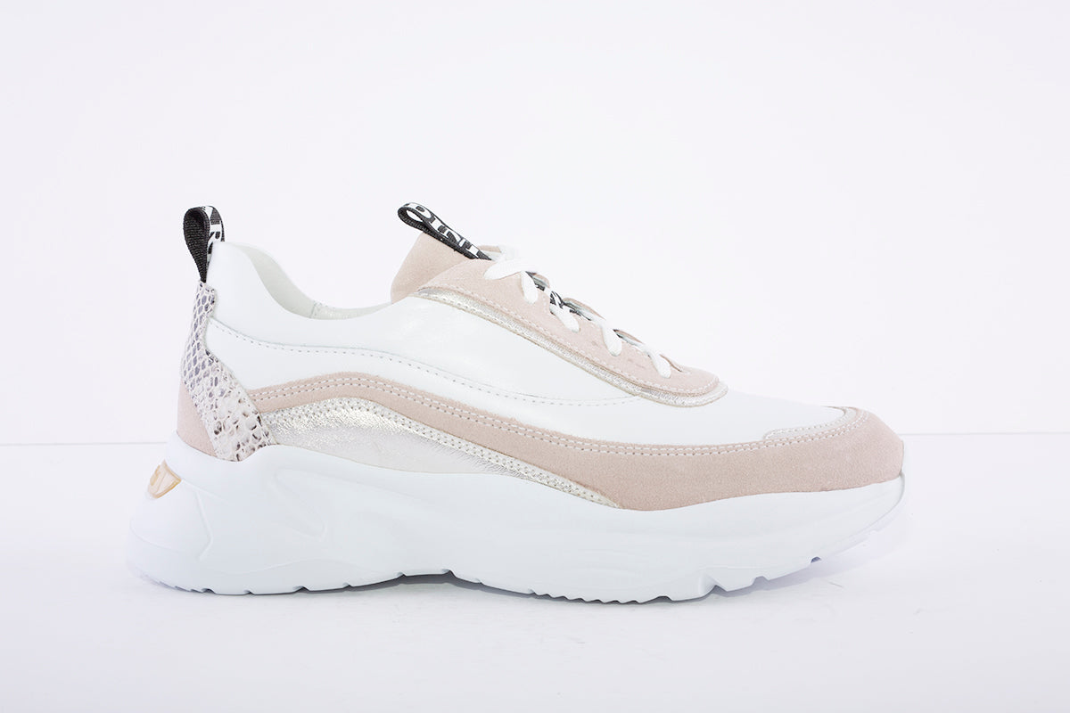 NeroGiardini - Leather & Suede Sneakers - White/Beige