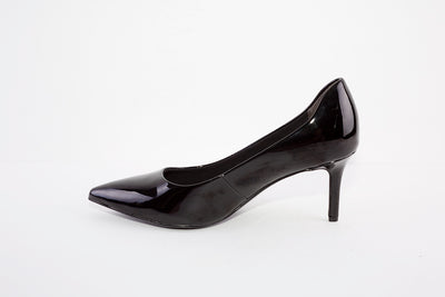 TAMARIS  22421-018 MEDIUM HEEL COURT SHOE - BLACK PATENT