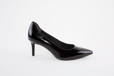 TAMARIS  22421-018 MEDIUM HEEL COURT SHOE - BLACK PATENT