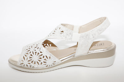 PITILLOS - 6010 LOW WEDGE SANDAL - GOLD