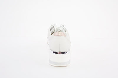 WALDLAUFER - CLARA-ZIP/LACE LOW WEDGE COMFORT SHOE - GREY/WHITE