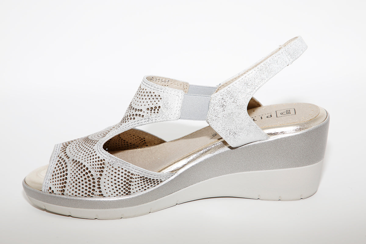 PITILLOS - 6030 WEDGE SANDAL - SILVER