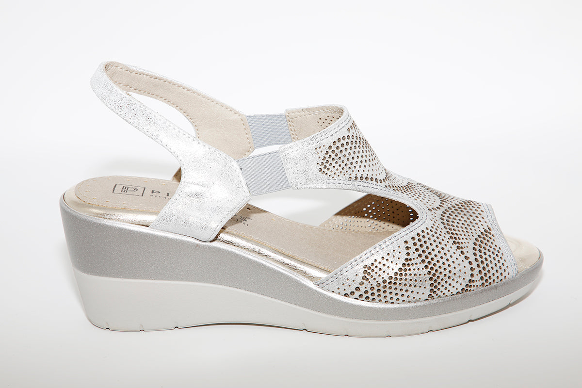PITILLOS - 6030 WEDGE SANDAL - SILVER