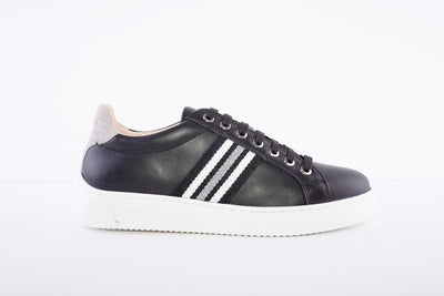 UNISA - Farola Black Leather Laced Sneakers