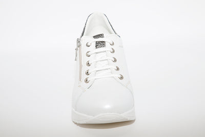 BAERCHI - LACED WEDGE SHOE - WHITE