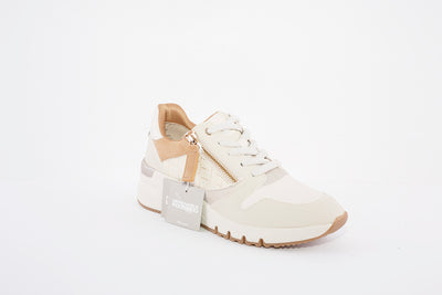 TAMARIS - 23702-428 MEDIUM LACED WEDGE FASHION SHOE - CREAM