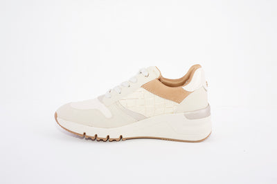 TAMARIS - 23702-428 MEDIUM LACED WEDGE FASHION SHOE - CREAM