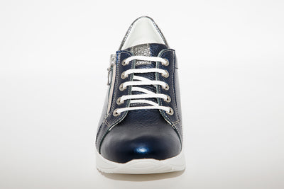 BAERCHI - LACED WEDGE SHOE - NAVY