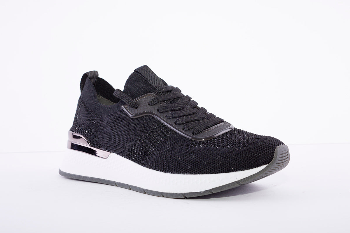 TAMARIS - 23712-27 FASHION TRAINER - BLACK/PEWTER